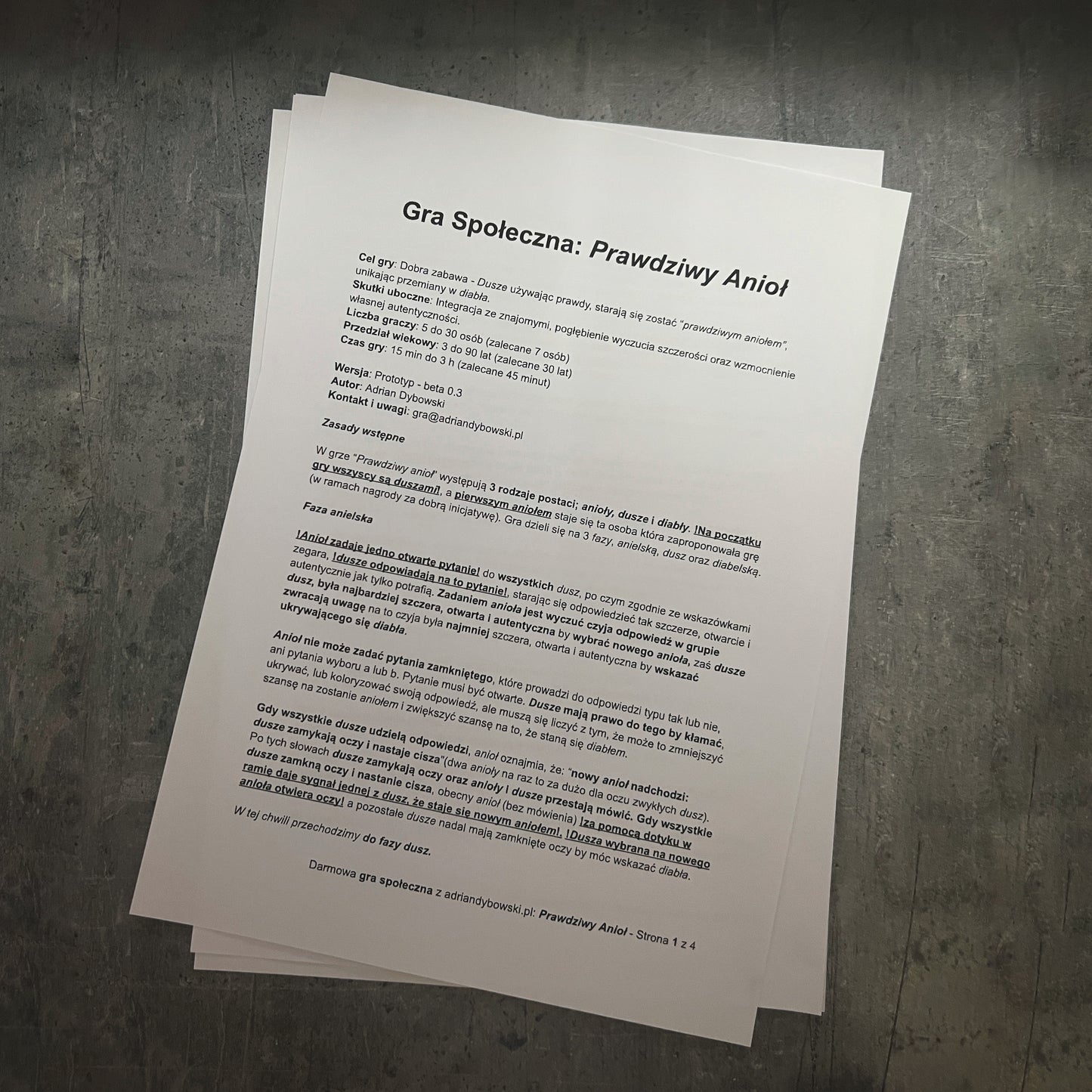 Darmowa Gra Społeczna - Prawdziwy Anioł - PDF